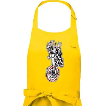 Kuchyňská zástěra Kostra downhill - Pánská zástěra na vaření - Univerzální velikost ( Žlutá )