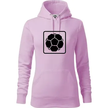 Dámská mikina Fotbalový míč emblem - Mikina dámská Cape s kapucí - S ( Orchid )