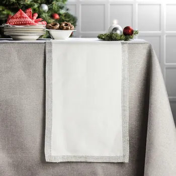 ubrus JEDEKA Margo Silver 40 x 140 cm bílý - polyesterový běhoun na stůl