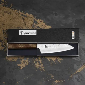 Kuchyňský nůž SAKAI TAKAYUKI Urushi Sairen 16 cm - japonský kuchařský nůž z damascénské oceli