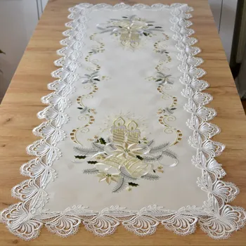 ubrus Vánoční ubrus na stůl JEDEKA GIPIURA 3651 28 x 160 cm