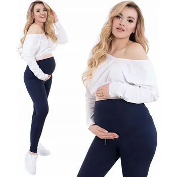 Dámské legíny Formommy těhotenské legíny dlouhé bavlna modré velikost 6XL