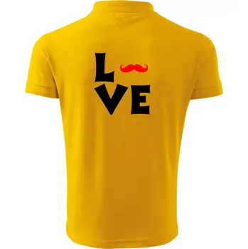 Pánská košile Love mustache - Polokošile pánská Pique Polo 203 - 3XL ( Žlutá )