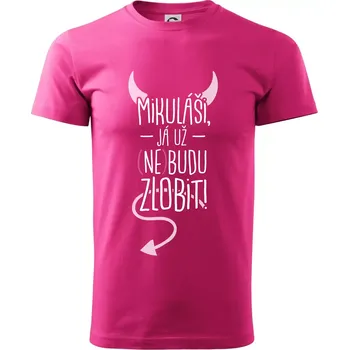 Mikuláši, já už nebudu zlobit! - Klasické pánské triko vyšší gramáže - XS ( Purpurová )