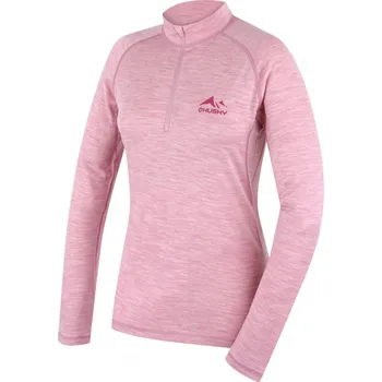 Dámské termoprádlo Husky Merino termoprádlo triko Merow Zip L faded pink Velikost: XL