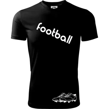 FOOTBALL nápis šikmo - Dětské triko sportovní (dresovina) - 158 cm/12 let ( Černá )