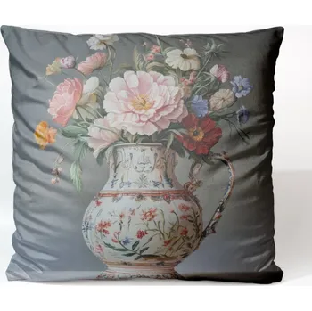 Sametový povlak na polštář 45x45 květinová váza