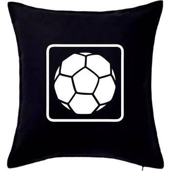 Polštář Fotbalový míč emblem - Polštář 50x50 - 50x50 - Pouze potah ( Černá )