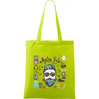 Hipster style - Taška bavlněná - 42 x 38 cm ( Limetková )