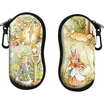 Pouzdro na brýle Pouzdro na brýle 17,9 x 8,5 cm s motivem zajíců z pohádek Zipové zavírání Karabina na zavěšení Ilustrovaný design