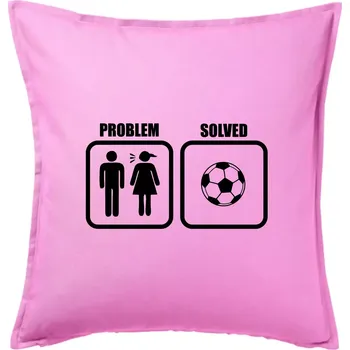 Polštář Problém fotbal - Polštář 50x50 - 50x50 - Pouze potah ( Růžová )