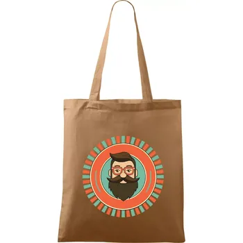 Nákupní taška Plnovous v kruhu - Taška bavlněná - 42 x 38 cm ( Cappuccino )