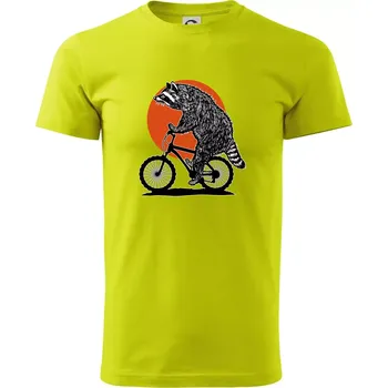 Pánské tričko MTB mýval - Klasické pánské triko vyšší gramáže - L ( Limetková )