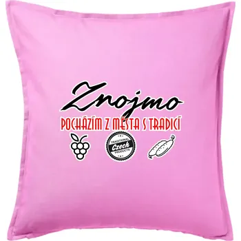 Polštář Znojmo město s tradicí - Polštář 50x50 - 50x50 - Pouze potah ( Růžová )