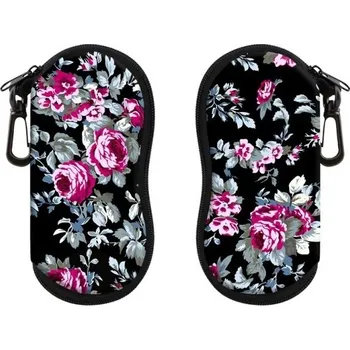 Pouzdro na brýle Pouzdro na brýle 17,9 x 8,5 cm s motivem pivoňky Květinový potisk Zipové zavírání Karabina na připnutí Ochranné pouzdro na brýle