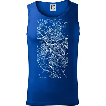 Černobílá mapa Liberec - Tílko pánské Core - XL ( Královská modrá )