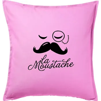 Polštář La Mustache - Polštář 50x50 - 50x50 - Pouze potah ( Růžová )