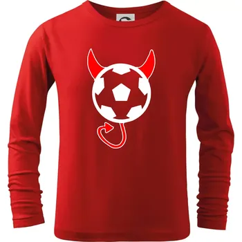 Chlapecké tričko Fotbal devil - Triko dětské Long Sleeve - 122 cm/6 let ( Červená )