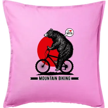 Polštář MTB medvěd - Polštář 50x50 - 50x50 - Pouze potah ( Růžová )