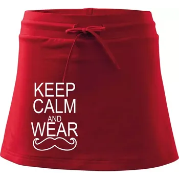 Dámská sukně Keep calm and wear mustache - Sportovní sukně - two in one - M ( Červená )