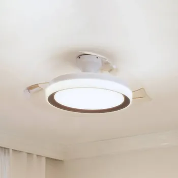 Lampička Philips LED stropní ventilátor Bliss, zlatý/bílý, tichý, CCT - Ø svítidlo 51 cm zlatá, bílá LED 35 W celkem - Doprava zdarma