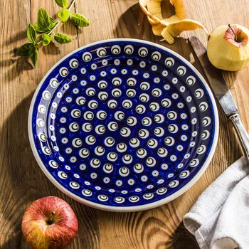 Talíř BOLESŁAWIEC GU-1259 DEK. 487 25,5 cm - keramický mělký obědový talíř