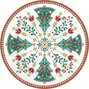 Talíř Vánoční porcelánový talíř EASY LIFE CHRISTMAS FOLK 19 cm