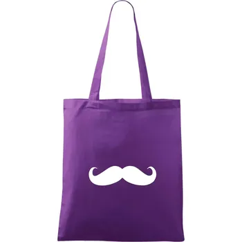Mustache - knírek - Taška bavlněná - 42 x 38 cm ( Fialová )