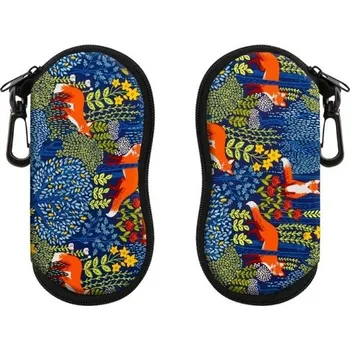 Pouzdro na brýle Pouzdro na brýle 17,9 x 8,5 cm s motivem lišek v barevném lese Barevný zvířecí vzor Karabina Zapínání na zip