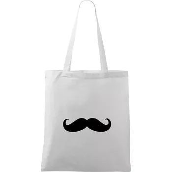 Nákupní taška Mustache - knírek - Taška bavlněná - 42 x 38 cm ( Bílá )