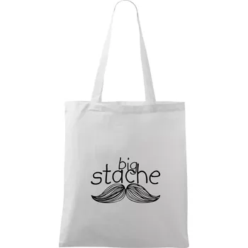 Big stache - Taška bavlněná - 42 x 38 cm ( Bílá )