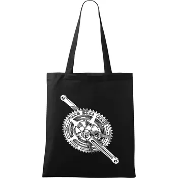 Nákupní taška Cyklo převodník - Taška bavlněná - 42 x 38 cm ( Černá )