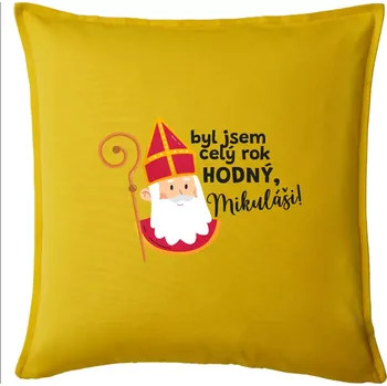 Polštář Byl jsem celý rok hodný, Mikuláši! - Polštář 50x50 - 50x50 - Pouze potah ( Žlutá )