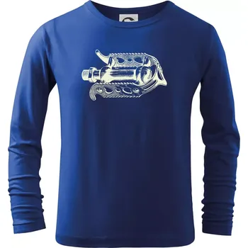 Chlapecké tričko Šlapka cyklo pedál - Triko dětské Long Sleeve - 122 cm/6 let ( Královská modrá )