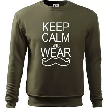 Chlapecké tričko Keep calm and wear mustache - Mikina Essential dětská - 158 cm/12 let ( Military )