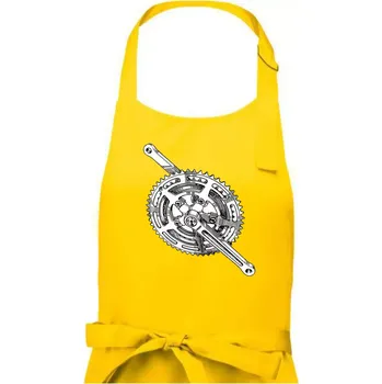 Kuchyňská zástěra Cyklo převodník - Pánská zástěra na vaření - Univerzální velikost ( Žlutá )