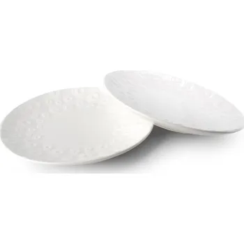 Talíř Sada porcelánových dezertních talířů pro 2 osoby (2 ks) AFFEK DESIGN ROSE bílá 21 cm