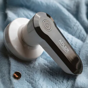 Odžmolkovač ADLER Odstraňovač žmolků 3 W bílý a černý - elektrický holicí strojek na oděvy z plastu