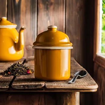 Dóza na potraviny Plechovka / nádoba na sypké výrobky smaltovaná OLKUSKIE WYROBY EMALIOWANE 0,35 l