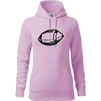 Dámská mikina Americký fotbal míč skica - Mikina dámská Cape s kapucí - S ( Orchid )