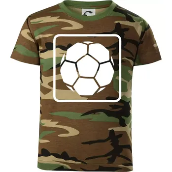 Fotbalový míč emblem - Dětské maskáčové triko - 134 cm/8 let ( Hnědý maskáč )