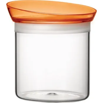 Dóza na potraviny Kulatá skleněná dóza (nádoba) na potraviny BORMIOLI ROCCO SOFFIO ORANGE 06 l