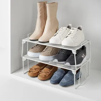 Botník Skládací police na boty kovová RAYEN 41 x 25,5 cm