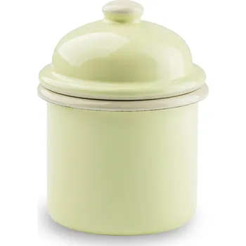 Dóza na potraviny Smaltem potažená dóza / nádoba na sypké produkty OLKUSKIE WYROBY EMALIOWANE 0,35 l OWE Lemon