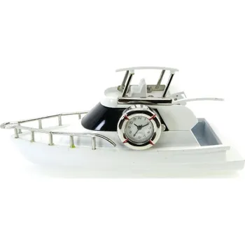 Hodiny Stojanové kovové hodiny BOAT WHITE 5 cm