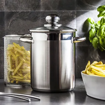 fritéza Ocelová fritéza s víkem SSW SILVER 4,1 l