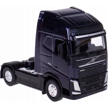 autíčko VOLVO FH500 1:64 TIR TAHACÍ VOZIDLO MODEL KOVOVÝ WELLY GRANÁTOVÁ