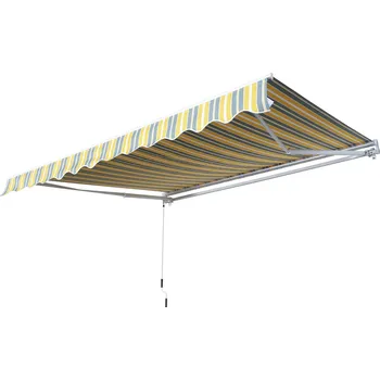 Markýza Markýza se sklopným ramenem a ruční klikou, 2,95 x 2,45 m | žlutá + šedá