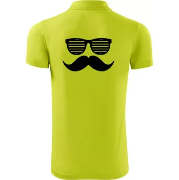 Pánská košile Mustache brýle - Polokošile Victory sportovní (dresovina) - XL ( Limetková )
