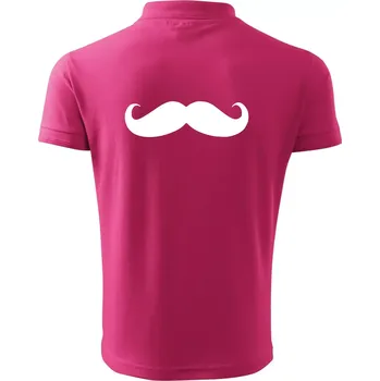 Pánská košile Mustache - knírek - Polokošile pánská Pique Polo 203 - 5XL ( Purpurová )